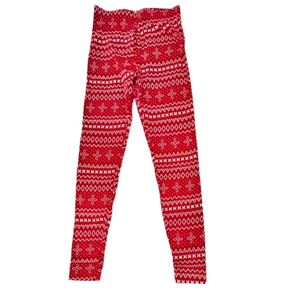 NWOT- H&M Red Print Holidays Pajama Set. Size: small - Picture 6 of 8
